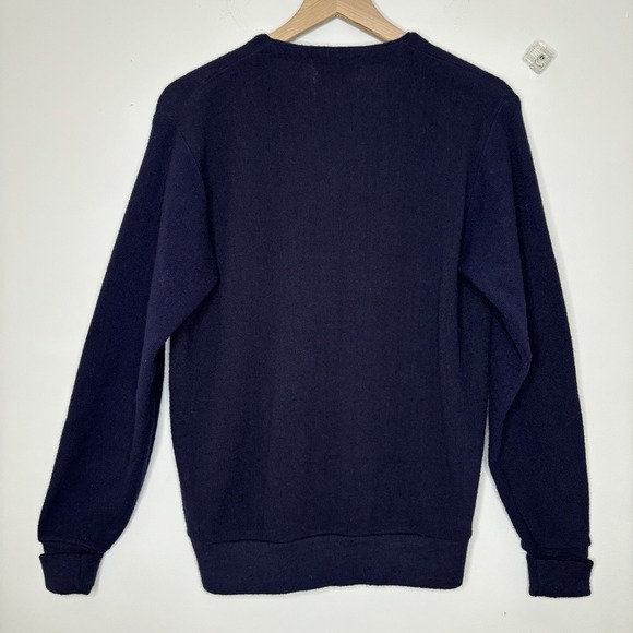 Steeplechase Cardigan Sweater Blue Knit Grandpa Vintage Medium Academia Preppy - Picture 5 of 8